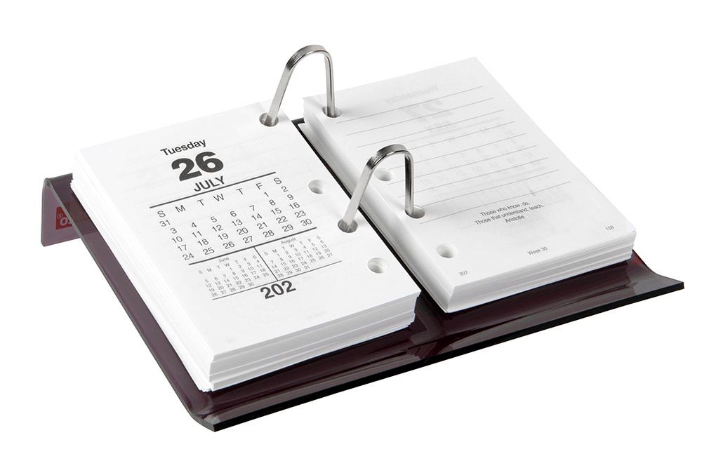 DESK CALENDAR STAND SASCO ACRYLIC SIDE PUNCH BROWN