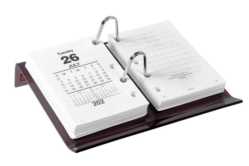 DESK CALENDAR STAND SASCO ACRYLIC SIDE PUNCH BROWN