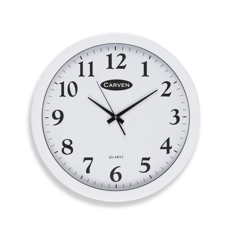 SP- WALL CLOCK CARVEN 450MM WHITE FRAME
