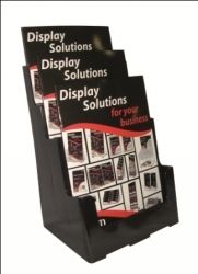 BROCHURE HOLDER DEFLECTO A4 3 POCKET 3 TIER RECYCLED BLACK