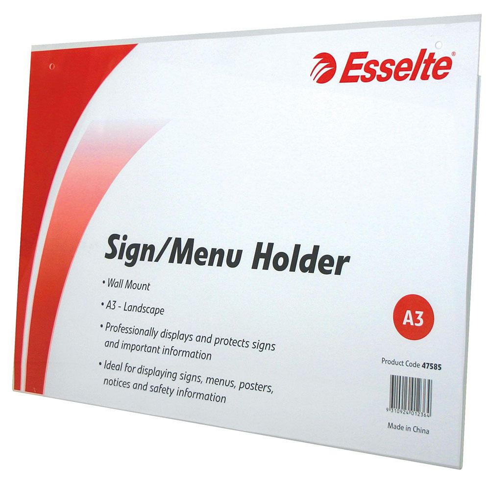 SP- HOLDER ESSELTE A3 SIGN/MENU WALLMOUNT LANDSCAPE