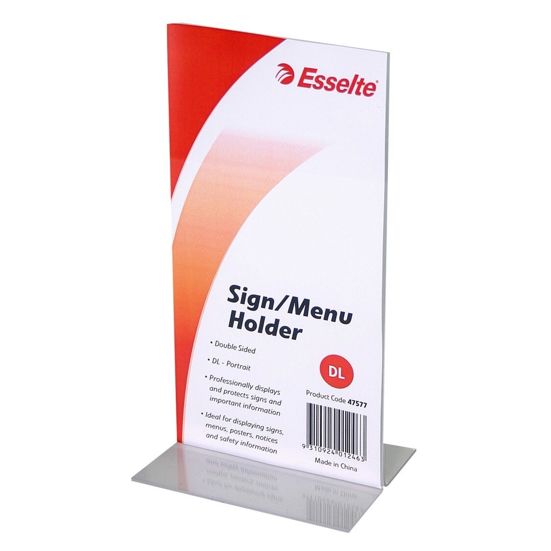 MENU/SIGN HOLDER ESSELTE DL DOUBLE SIDED PORTRAIT MENU/SIGN HOLDER ESSELTE DL DOUBLE SIDED PORTRAIT