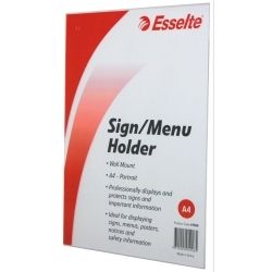 MENU/SIGN HOLDER ESSELTE A4 WALL MOUNT PORTRAIT