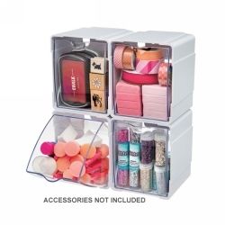 SP- TILT BIN DEFLECTO INTERLOCKING WHITE/CLEAR PK4 SP- TILT BIN DEFLECTO INTERLOCKING WHITE/CLEAR PK4