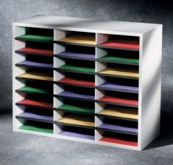 SP- LITERATURE SORTER FELLOWES 24 COMPARTMENT GREY