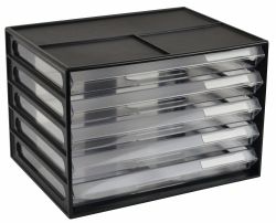DOCUMENT CABINET ITALPLAST A4 5 DRAWER BLACK