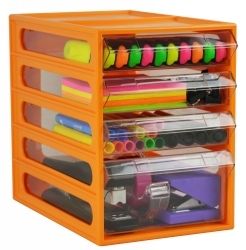 OFFICE ORGANISER ITALPLAST 4 DRAWER MANDARIN