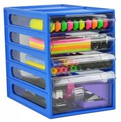OFFICE ORGANISER ITALPLAST 4 DRAWER BLUEBERRY OFFICE ORGANISER ITALPLAST 4 DRAWER BLUEBERRY