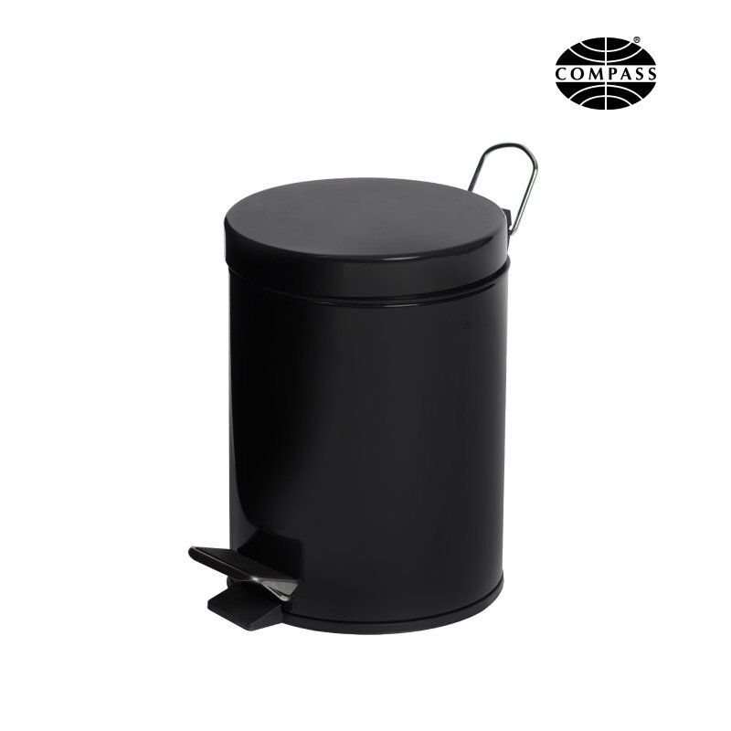PEDAL BIN COMPASS 5L POWDER COATED BLACK