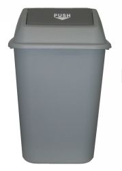 HEAVY DUTY WASTE BIN ITALPLAST 42L WITH SWING TOP LID GREY HEAVY DUTY WASTE BIN ITALPLAST 42L WITH SWING TOP LID GREY