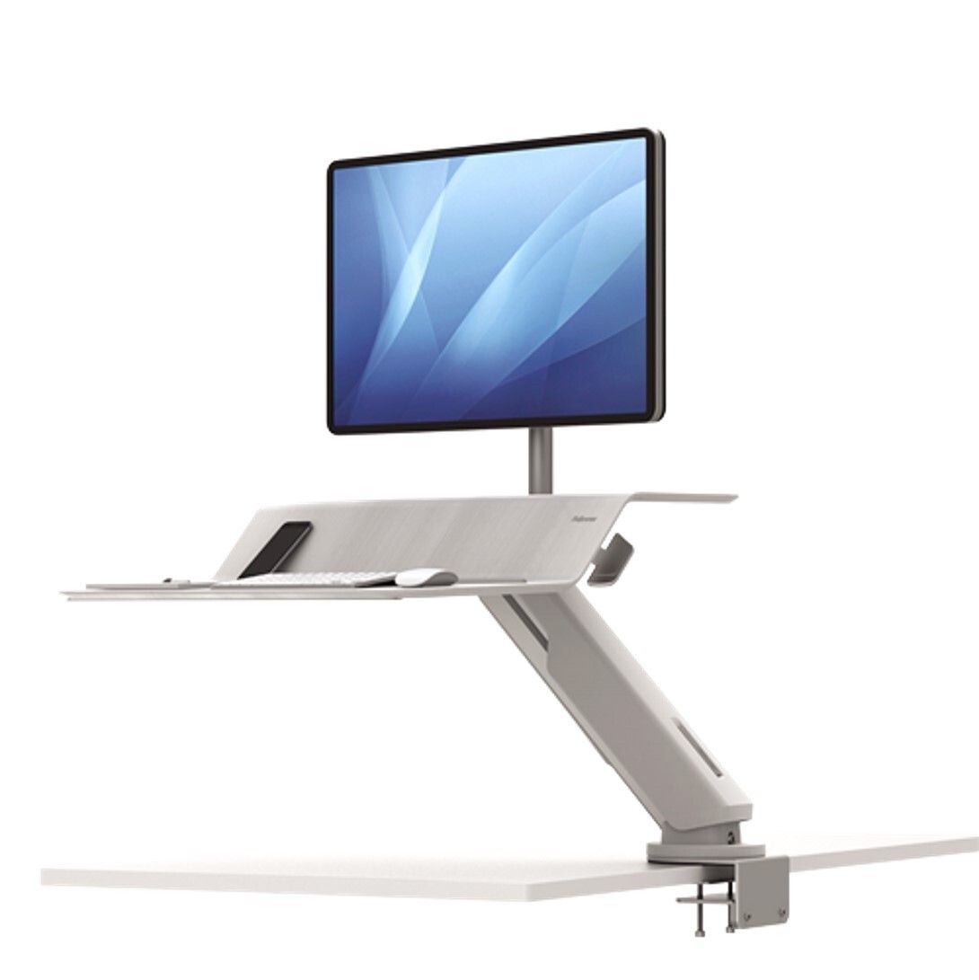 SP- WORKSTATION FELLOWES LOTUS SIT STAND RT SINGLE MONITOR WHITE SP- WORKSTATION FELLOWES LOTUS SIT STAND RT SINGLE MONITOR WHITE