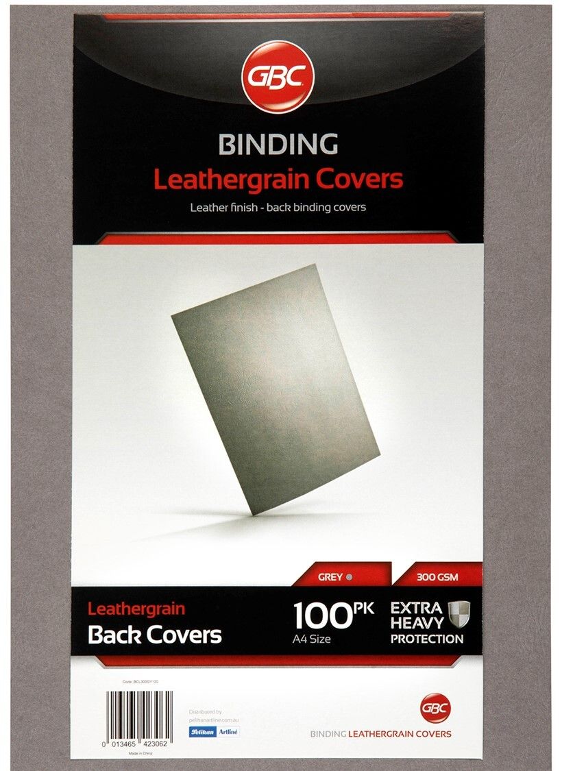 SP- LEATHERGRAIN COVERS GBC A4 GREY PK100