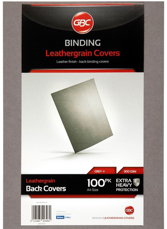 SP- LEATHERGRAIN COVERS GBC A4 GREY PK100