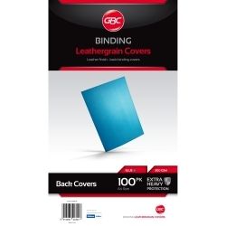 BINDING COVERS GBC IBICO A4 LEATHERGRAIN BLUE PK100
