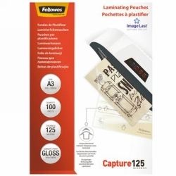 SP- LAMINATING POUCHES FELLOWES A3 125 MICRON GLOSS PK100 SP- LAMINATING POUCHES FELLOWES A3 125 MICRON GLOSS PK100