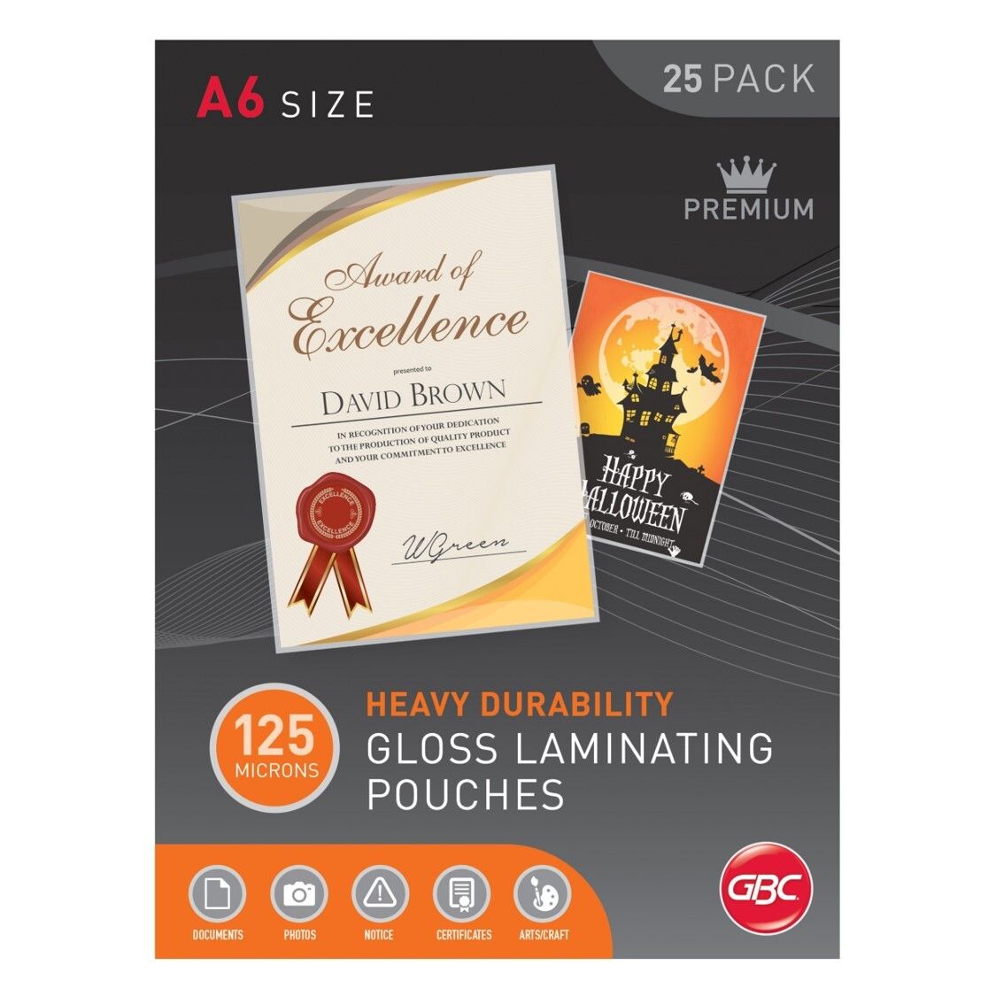 SP- LAMINATING POUCH GBC A6 125 MICRON PK25