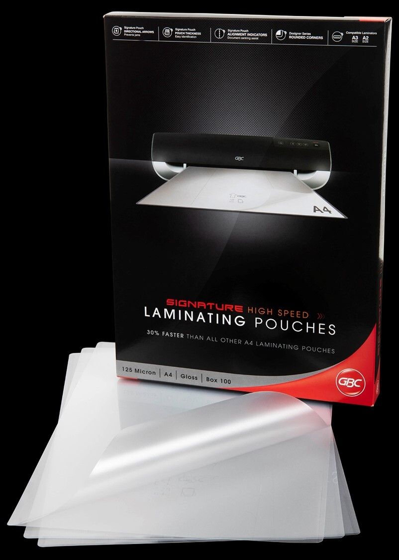 SP- LAMINATING POUCH GBC A4 125 MICRON SIGNATURE H/SPEED PK100 SP- LAMINATING POUCH GBC A4 125 MICRON SIGNATURE H/SPEED PK100