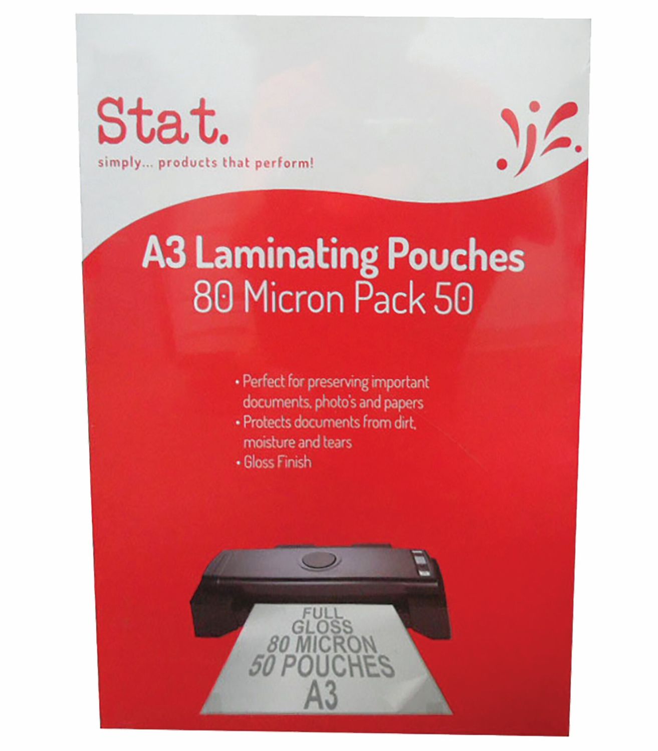 LAMINATING POUCH STAT A3 80 MICRON PK50