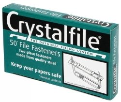 PAPER FASTENER CRYSTALFILE TWO PIECE STEEL BX50 PAPER FASTENER CRYSTALFILE TWO PIECE STEEL BX50