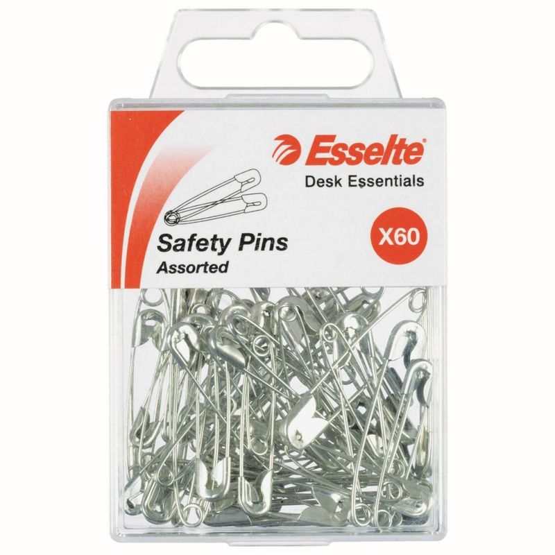 SP- SAFETY PINS ESSELTE ASSORTED PK60