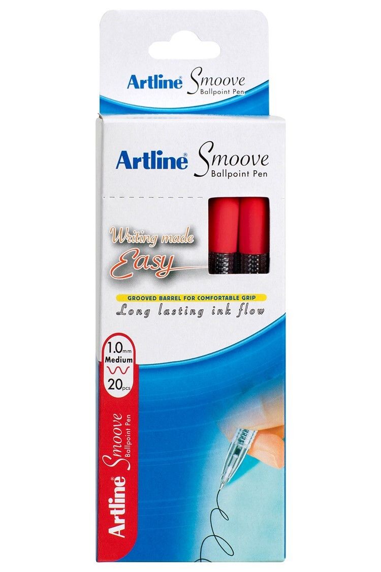 PEN ARTLINE 1MM SMOOVE BPP RED BOX20