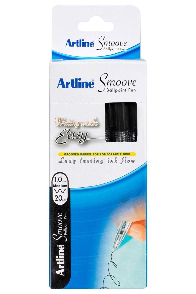 SP- PEN ARTLINE 1MM SMOOVE BALLPOINT BLACK BX20