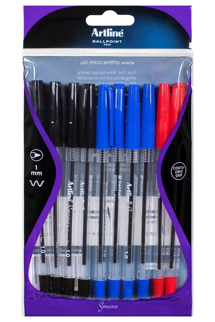 SP- PEN ARTLINE 1MM SMOOVE BALLPOINT ASST PK10 SP- PEN ARTLINE 1MM SMOOVE BALLPOINT ASST PK10