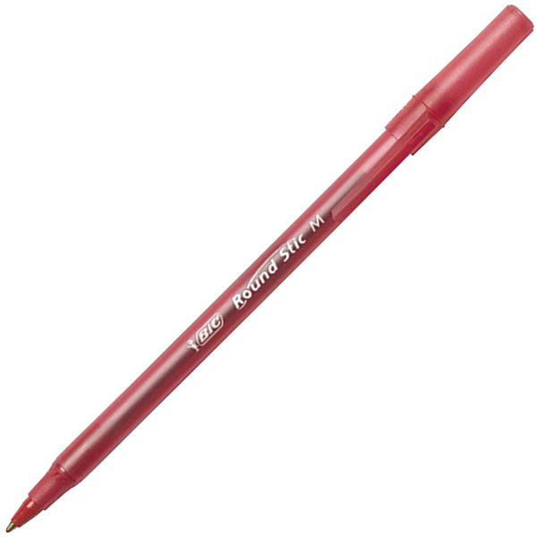 SP - PENS BIC ROUND STIC MED RED 20118