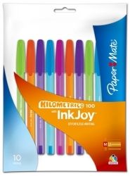 PEN PAPERMATE INKJOY 100 1.0MM FASHION COLS PK10