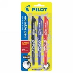 PEN PILOT 0.7MM FRIXION BALL MEDIUM CLASSIC COLOURS BLACK/BLUE/RED PK3 PEN PILOT 0.7MM FRIXION BALL MEDIUM CLASSIC COLOURS BLACK/BLUE/RED PK3