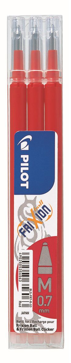 PEN REFILL PILOT FRIXION BALL 0.7MM RED PK3