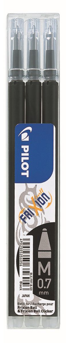PEN REFILL PILOT FRIXION 0.7MM BLACK PK3