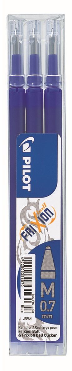 PEN REFILL PILOT FRIXION 0.7MM BLUE PK3