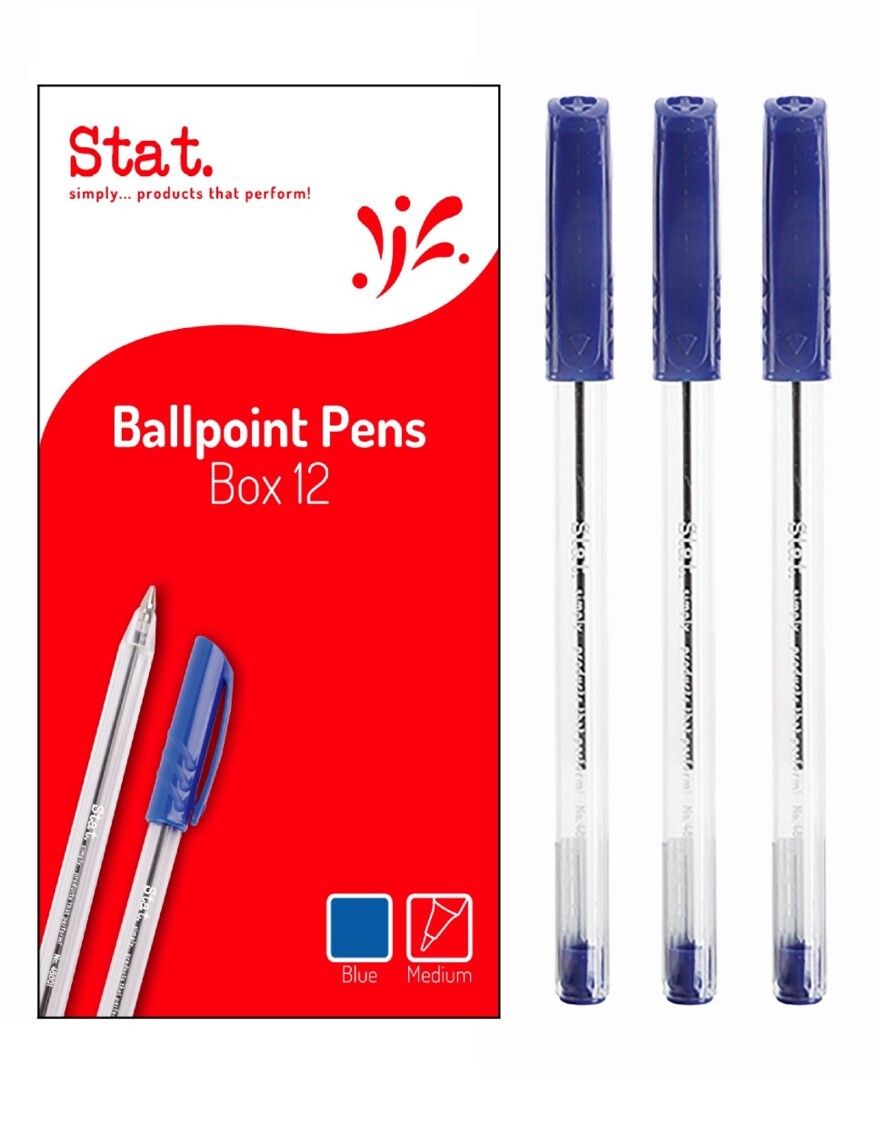 PEN STAT 1.0MM BP MEDIUM BLUE