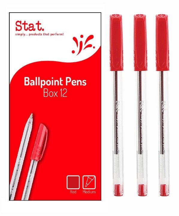 PEN STAT 1.0MM BP MEDIUM RED