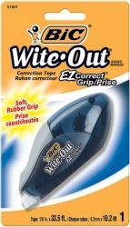 CORRECTION TAPE BIC WITE-OUT EZ GRIP BLISTER PACK