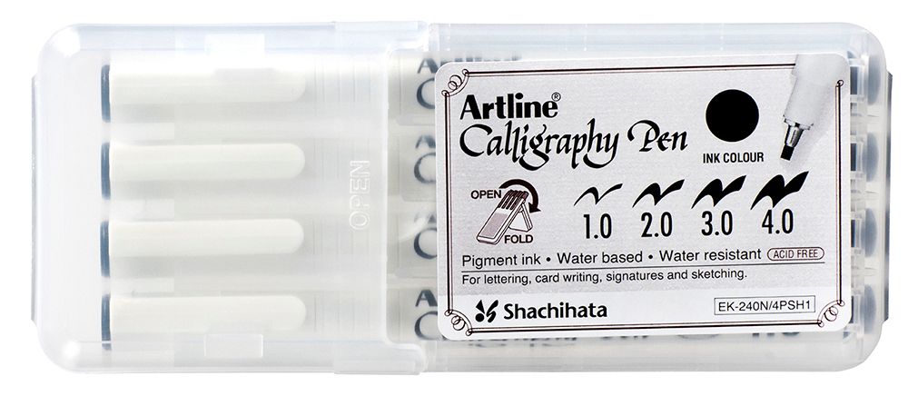 PEN CALLIGRAPHY ARTLINE 240 4 NIB SIZES BLACK HARD CASE PK4 PEN CALLIGRAPHY ARTLINE 240 4 NIB SIZES BLACK HARD CASE PK4