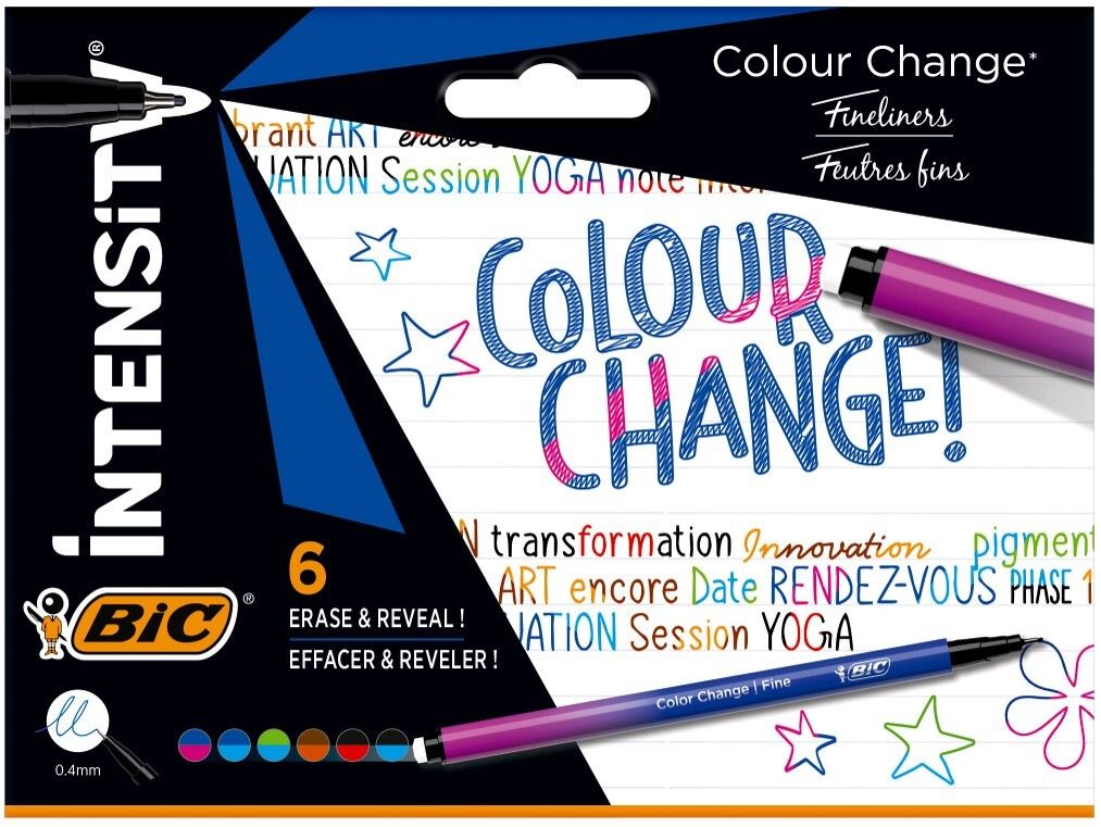 FINE LINER BIC 0.4MM ASSORTED PK 6