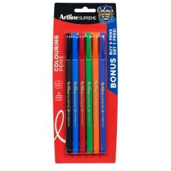 PEN ARTLINE SUPREME 0.6MM FINELINE ASST PK6
