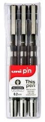 PEN UNI PIN 0.2MM FINELINER BLACK WLT3
