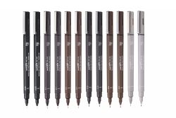 PEN UNI PIN FINELINER ASST COLOURS BX12