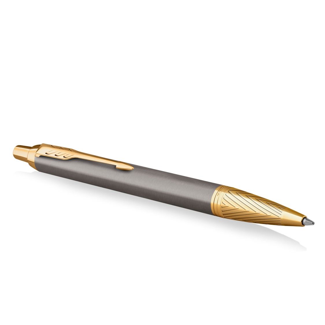 PEN PARKER BP IM PIONEERS COLLECTION GREY LACQUER GOLD CAP & TRIM PEN PARKER BP IM PIONEERS COLLECTION GREY LACQUER GOLD CAP & TRIM
