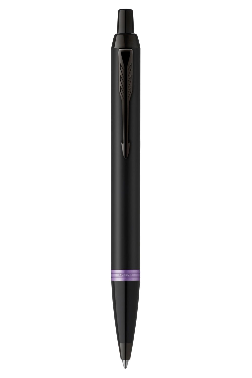 PEN PARKER IM V/RING SATIN BLK LACQUER WITH AMETHYST PURP ACCENTS BP PEN PARKER IM V/RING SATIN BLK LACQUER WITH AMETHYST PURP ACCENTS BP