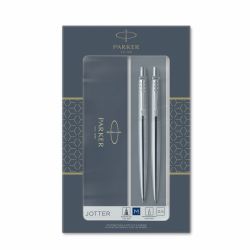 PEN PARKER GIFT SET DUO JOTTER BP & MECH PENCIL S/STEEL CHROME TRIM PK2 PEN PARKER GIFT SET DUO JOTTER BP & MECH PENCIL S/STEEL CHROME TRIM PK2