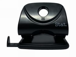 PUNCH STAT LARGE 2 HOLE 30 SHEETS PLASTIC BLACK