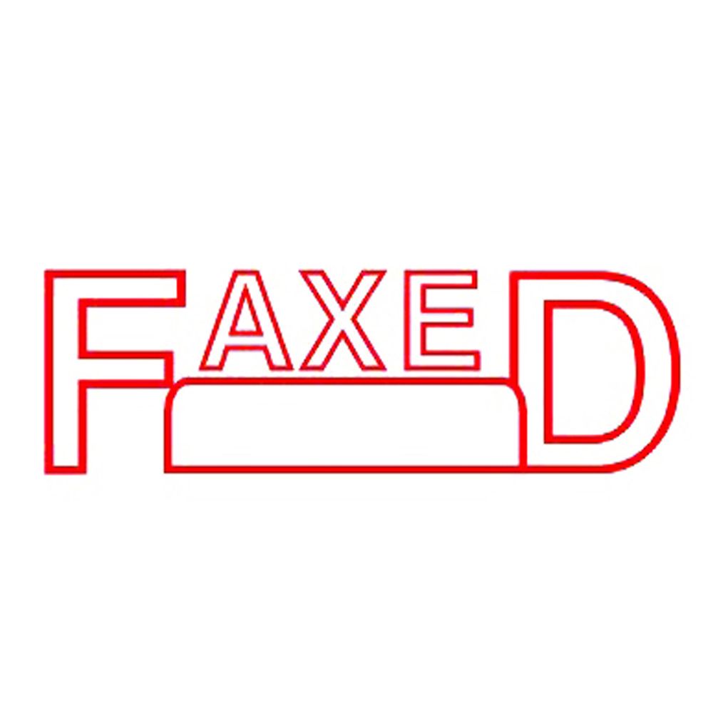 SP- STAMP DESKMATE PRE-INKED FAXED DATE RED