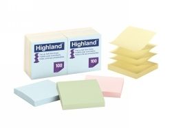 NOTES STICKY HIGHLAND 76X76MM POP-UP 6549-PUA PASTEL PK12 NOTES STICKY HIGHLAND 76X76MM POP-UP 6549-PUA PASTEL PK12
