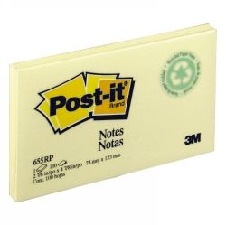 NOTES POST-IT 655-RPA 76MMX127MM RECY YELLOW PK12 NOTES POST-IT 655-RPA 76MMX127MM RECY YELLOW PK12