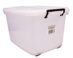 STORAGE BOX ITALPLAST 55LT WITH LID & ROLLERS