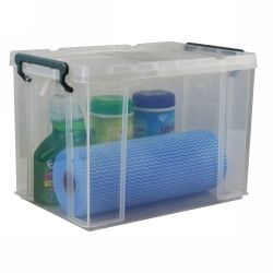 STORAGE BOX ITALPLAST STACKA 20L CLEAR (STACKABLE)
